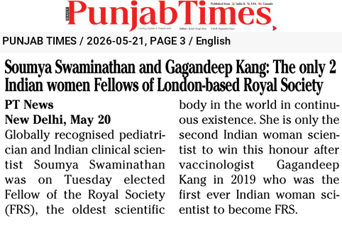 Soumya Swaminathan and Gagandeep Kang: The only 2 Indian women Fellows of London-based Royal Society