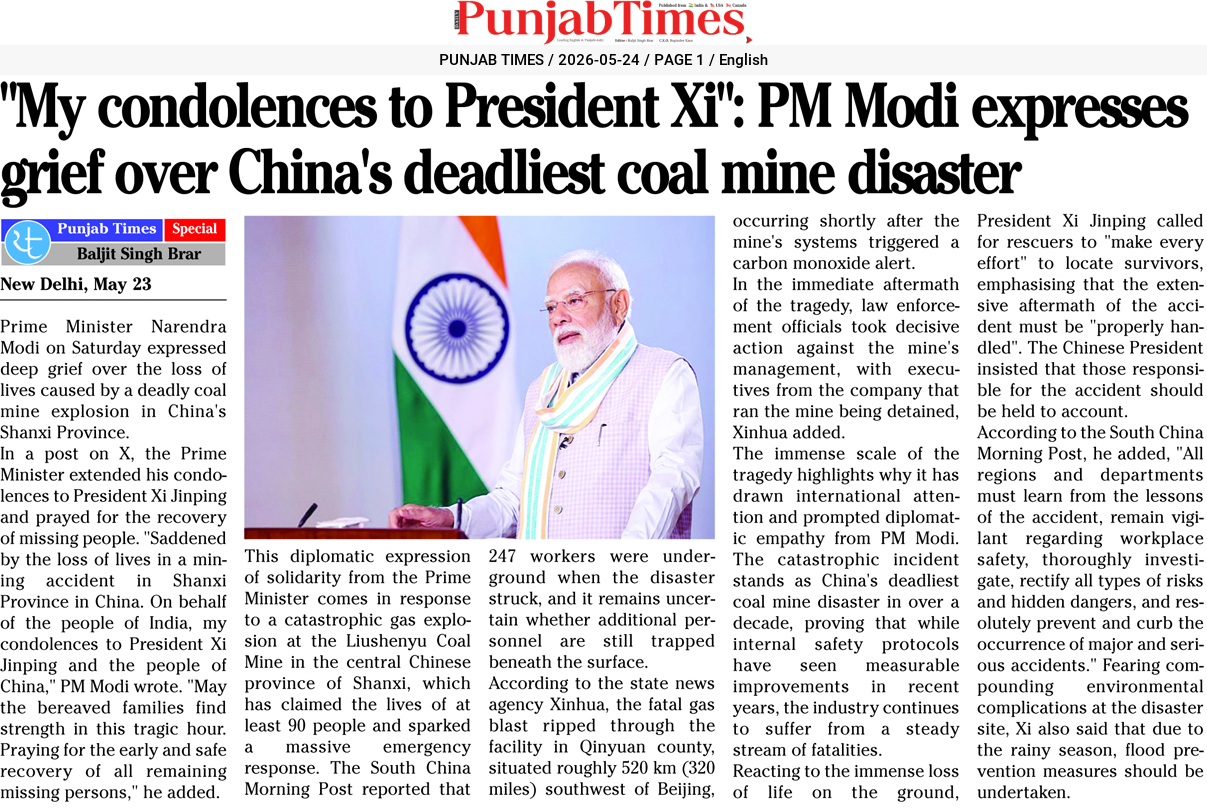 “My condolences to President Xi”: PM Modi expresses grief over China’s deadliest coal mine disaster