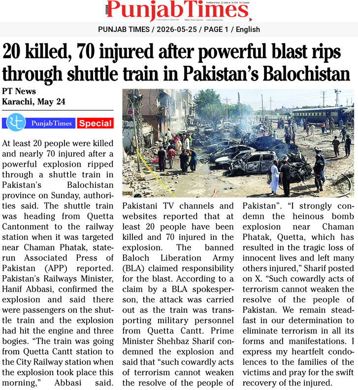 20 killed, 70 injured after powerful blast rips through shuttle train in Pakistan’s Balochistan